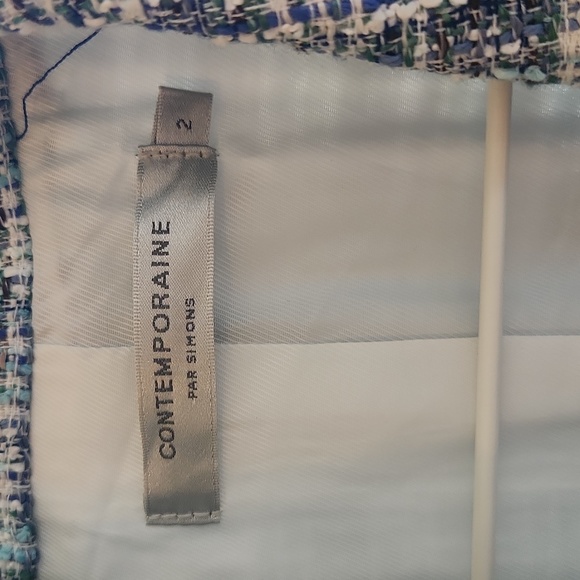 Contemporaine Blue Tweed Blazer - Picture 4 of 6